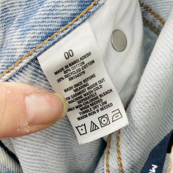Aeropostale Womens Size 00 Distressed Ripped Tapered Mom Jeans in Light Blue - Picture 6 of 6